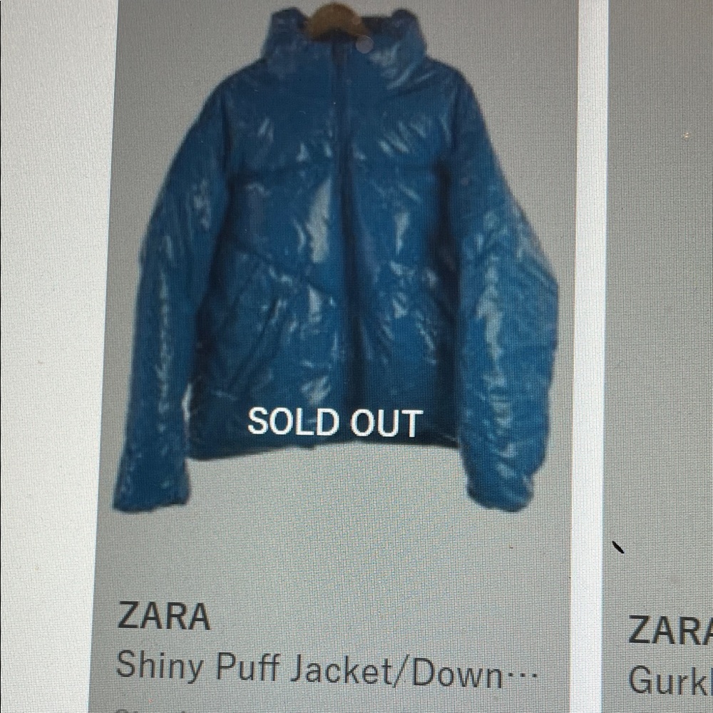 Zara new Glossy oversized Blue Puffer Jacket